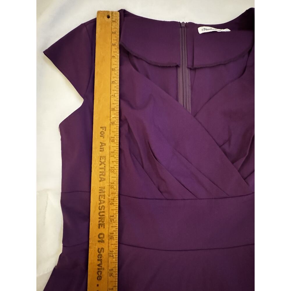 Bbonfine Dress Purple Sz XL Cap Sleeves Knee Length Fall Wedding Cocktail - Picture 6 of 8